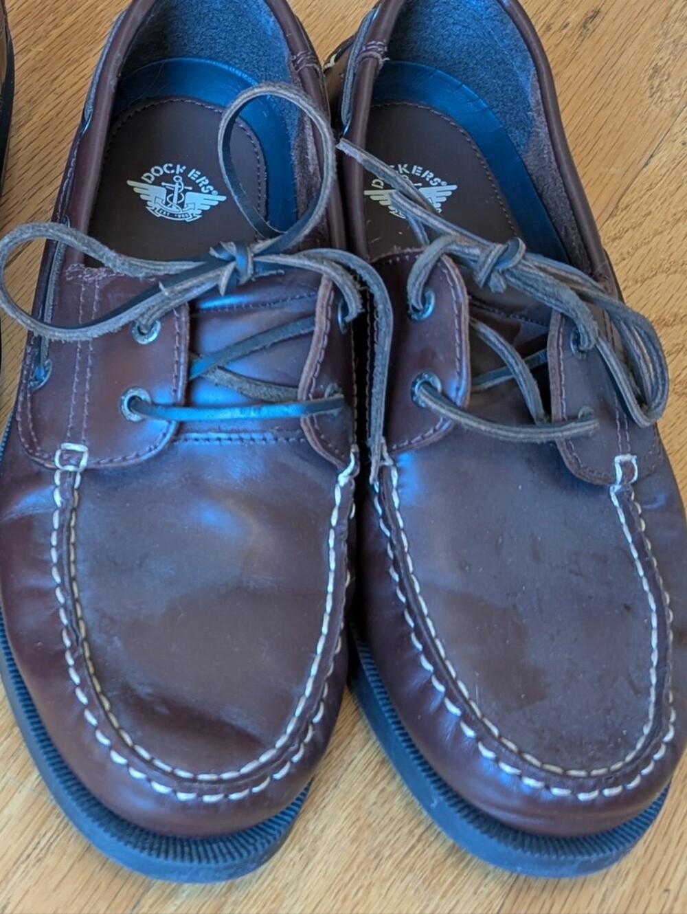 Dockers Men's Dark Brown Leather Lace-Up Boat Shoes